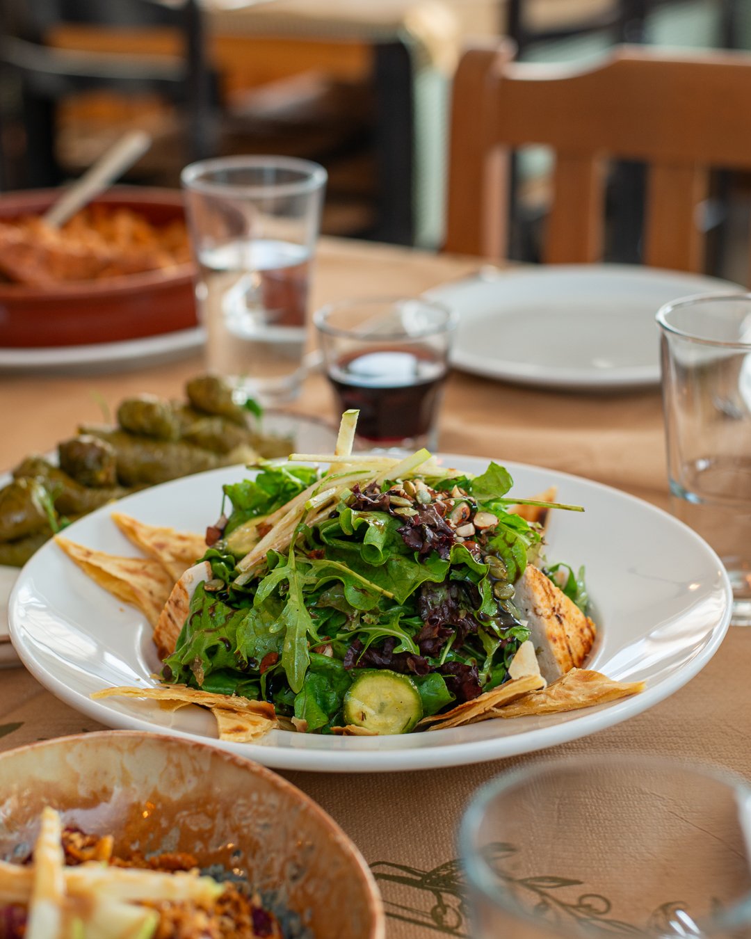 A freshly prepared salad at Yiarenis