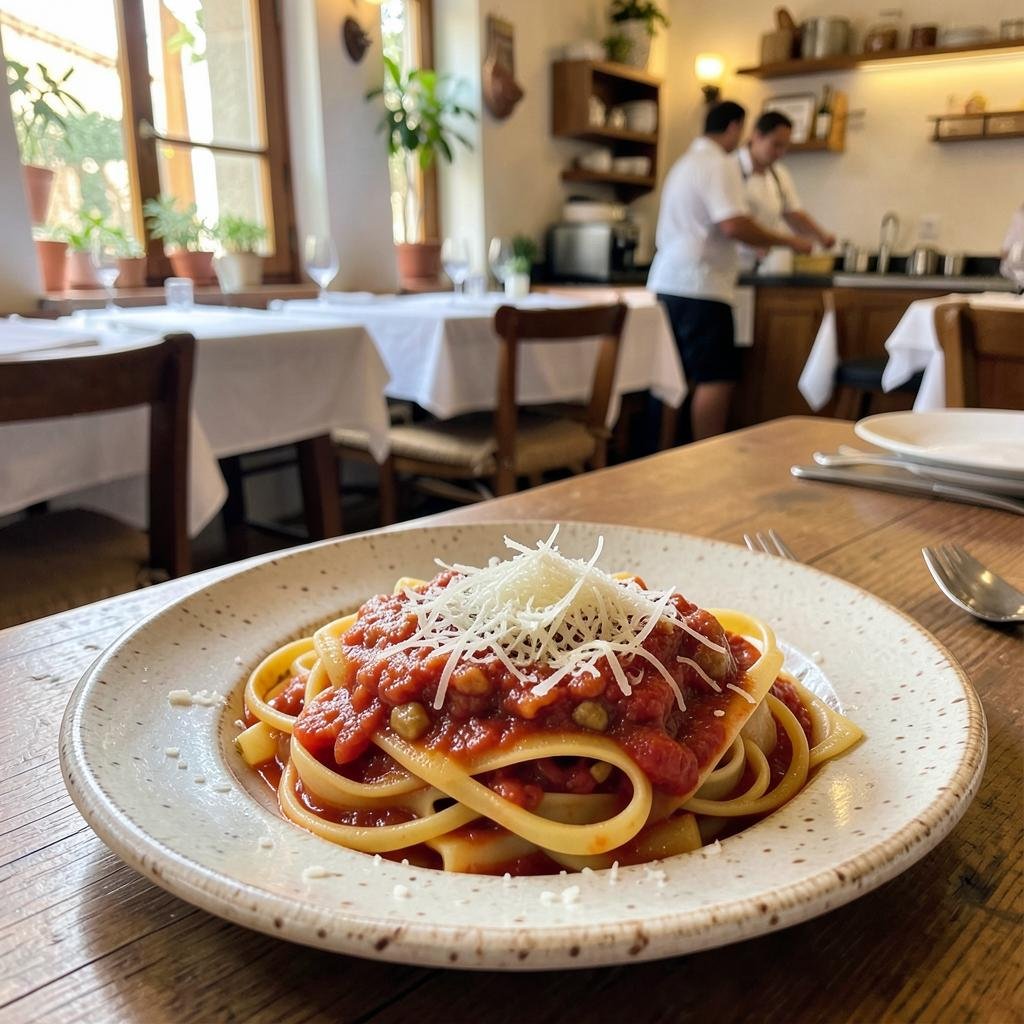 Pasta Pasta with tomato sauce and grated cheese